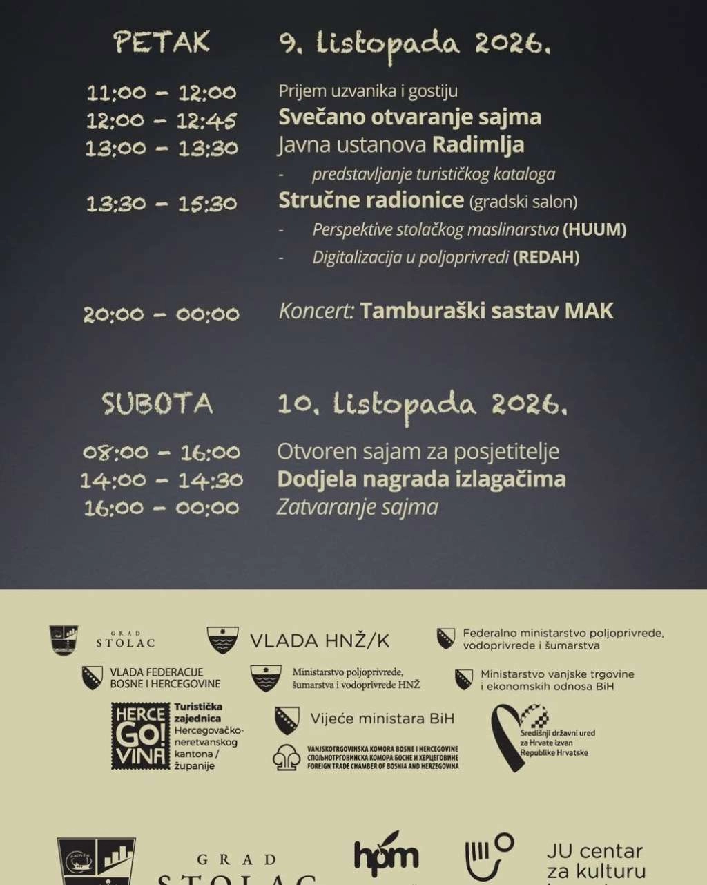 Hercegovački plodovi Meditarana u petak i subotu u Stocu